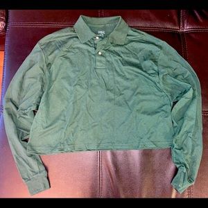 GREEN CROPPED LONG SLEEVE